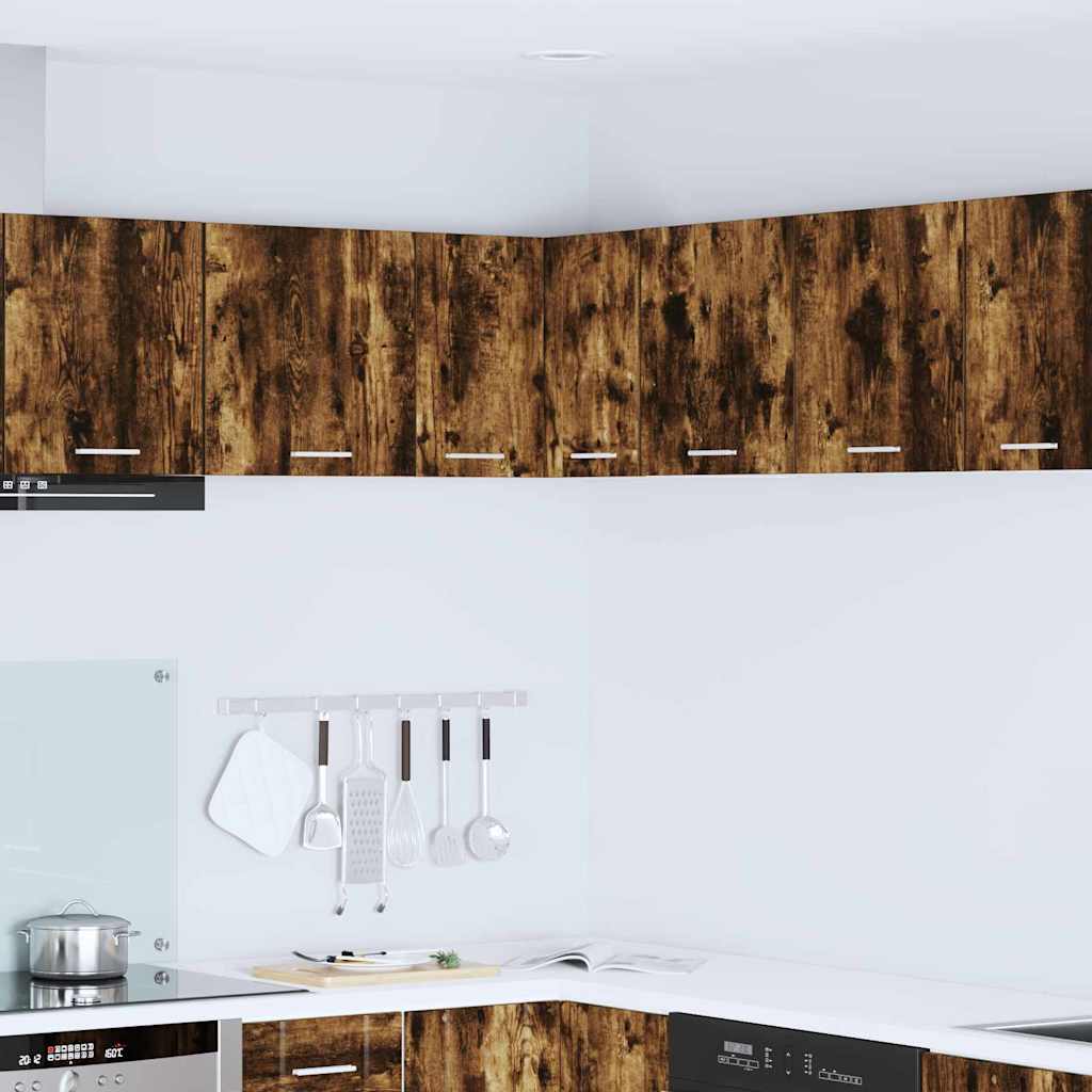 vidaXL Hanging Glass Cabinet "Lyon" 40x31x60 cm Smoked Oak
