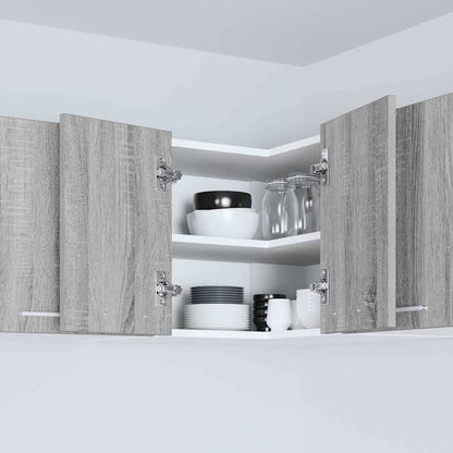 vidaXL Hanging Cabinet Grey Sonoma and White 57 x 57 x 40 cm 4