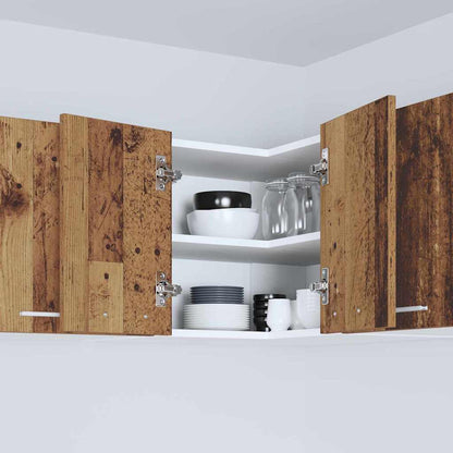 vidaXL Hanging Cabinet Old Wood and White 57 x 57 x 40 cm 4