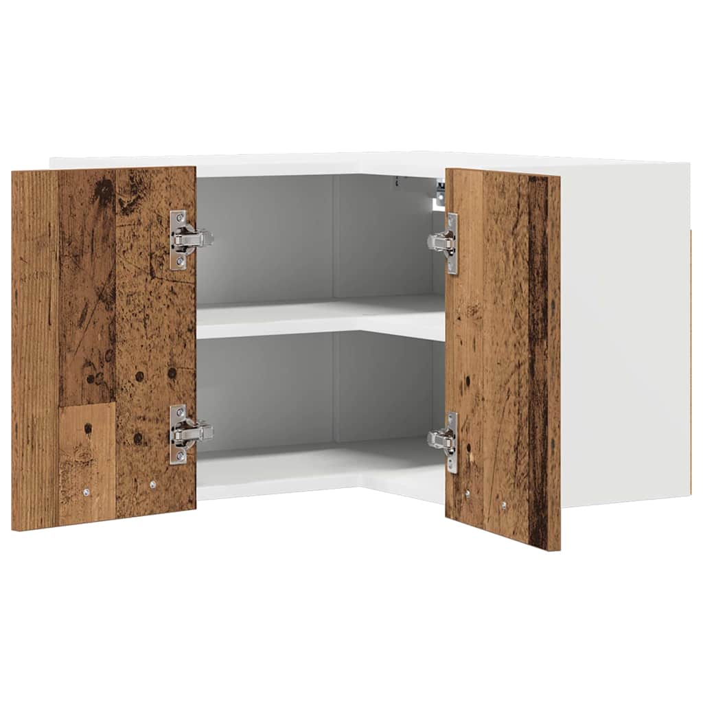 vidaXL Hanging Cabinet Old Wood and White 57 x 57 x 40 cm 5