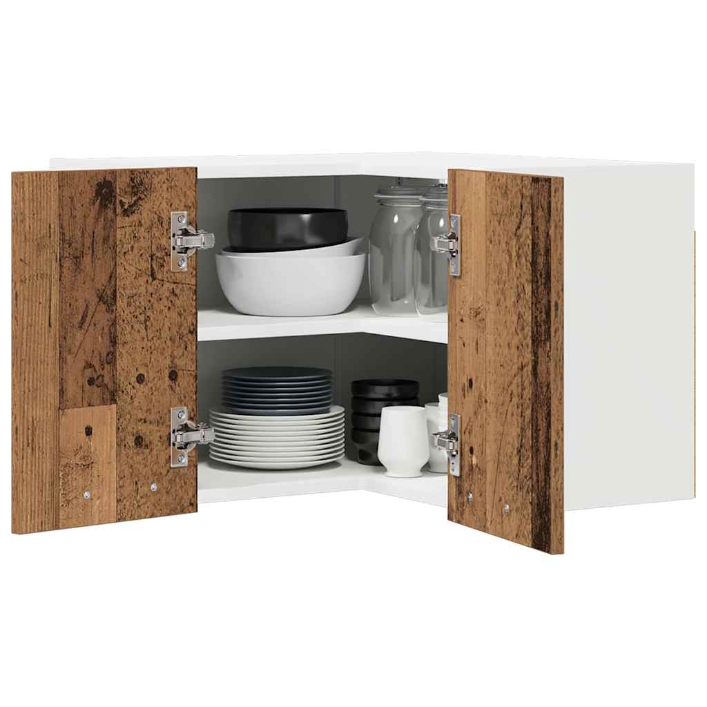 vidaXL Hanging Cabinet Old Wood and White 57 x 57 x 40 cm 3