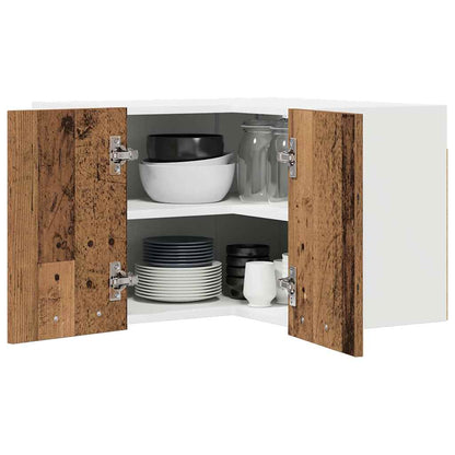 vidaXL Hanging Cabinet Old Wood and White 57 x 57 x 40 cm 3