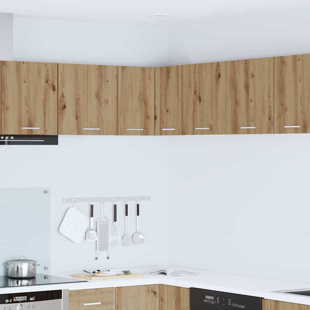 vidaXL Hanging Cabinet Artisan Oak and White 57 x 57 x 40 cm 1