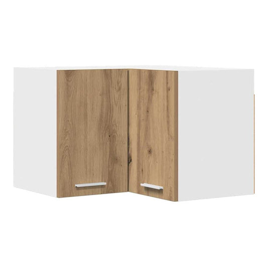 Hanging Glass Cabinet "Lyon" 40x31x60 cm Artisan oak 1x hanging cabinet (3 shelves) 20–1x hanging glass cabinet (2 doors) 60 cm wide 80 cm high 1x hanging corner cabinet 57 cm wide 40 cm high