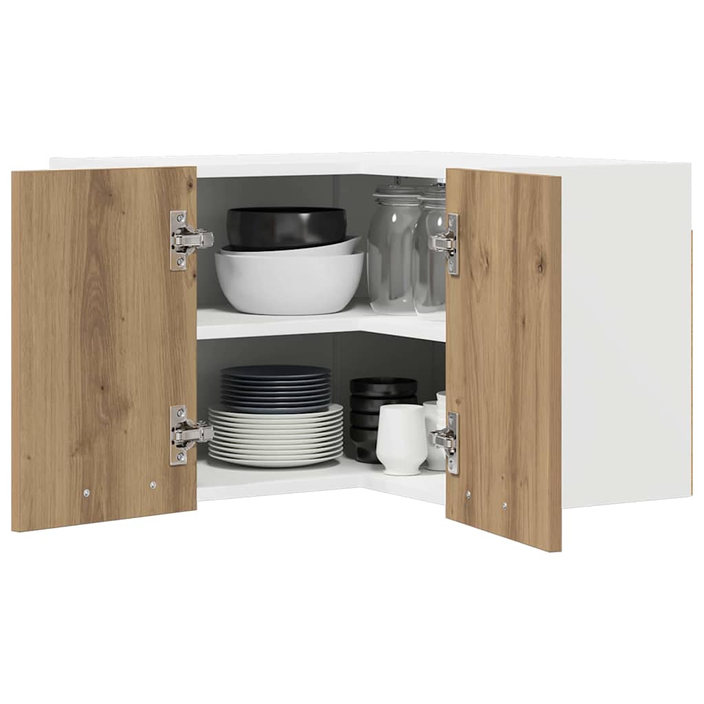 vidaXL Hanging Cabinet Artisan Oak and White 57 x 57 x 40 cm 3