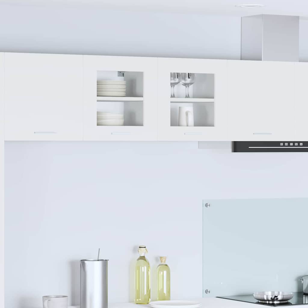 vidaXL Hanging Cabinet 2 pcs White Engineered Wood 1