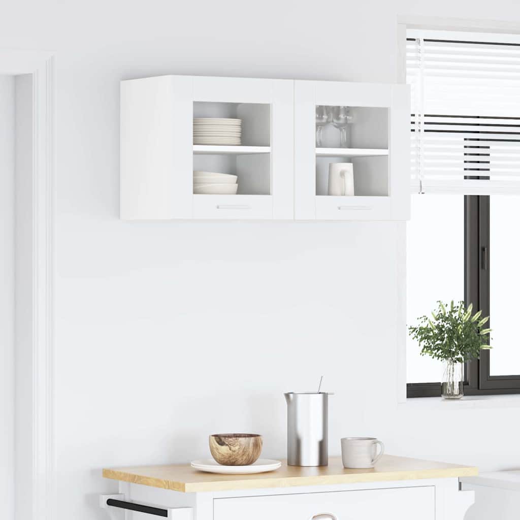 vidaXL Hanging Cabinet 2 pcs White Engineered Wood 4