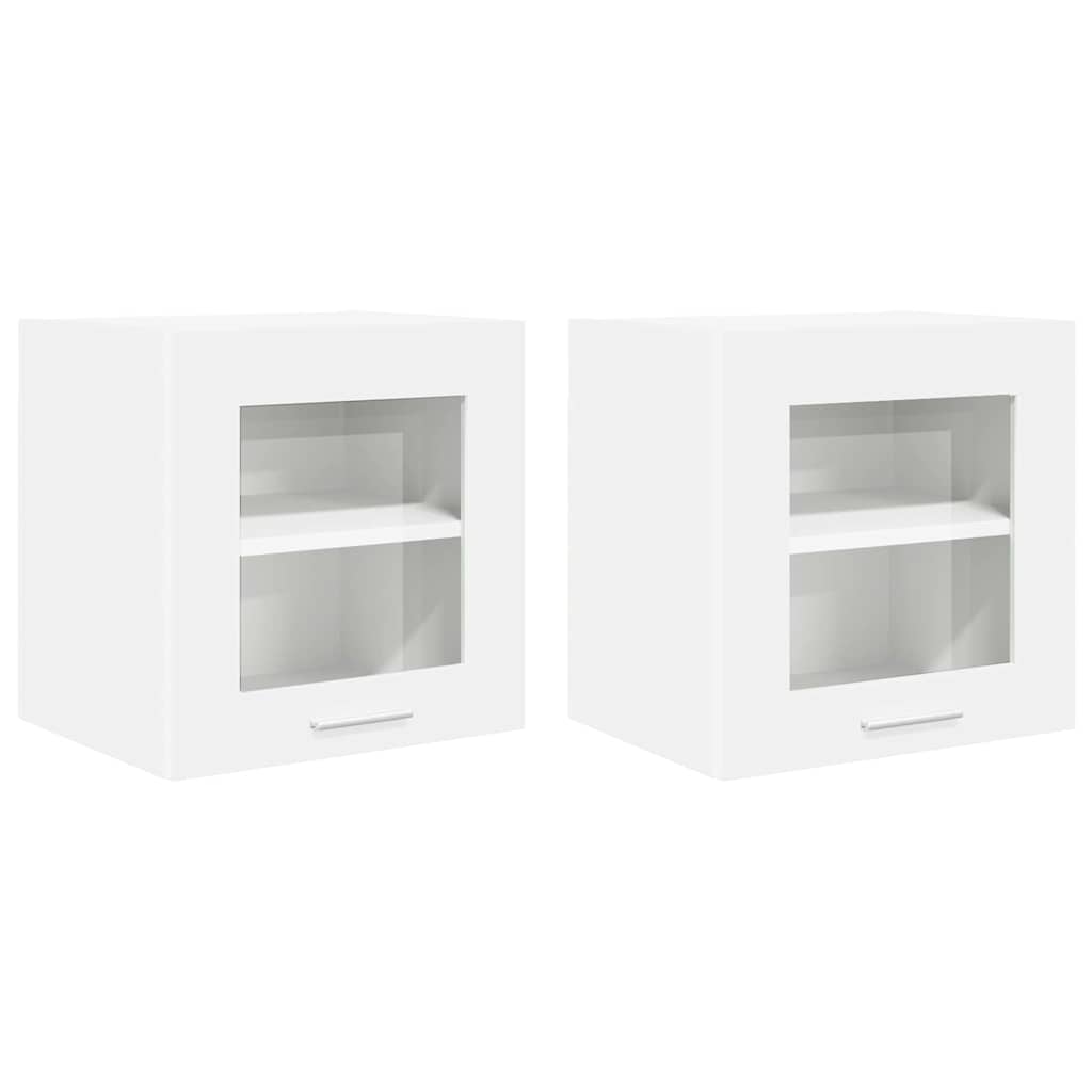 vidaXL Hanging Cabinet 2 pcs White Engineered Wood 2