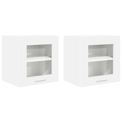 vidaXL Hanging Cabinet 2 pcs White Engineered Wood 2