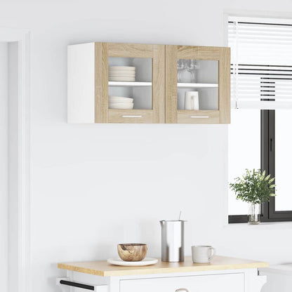 vidaXL Hanging Cabinet 2 pcs Sonoma Oak Engineered Wood 4