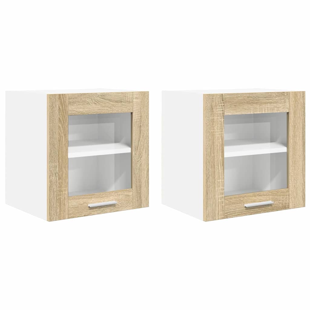 vidaXL Hanging Cabinet 2 pcs Sonoma Oak Engineered Wood 2