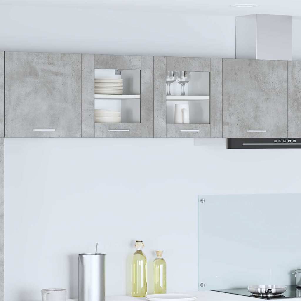 vidaXL Hanging Cabinet 2 pcs Concrete Grey Engineered Wood 1