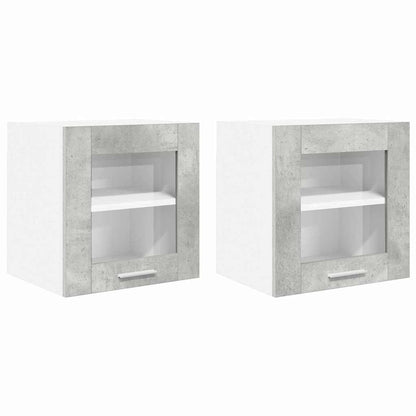 vidaXL Hanging Cabinet 2 pcs Concrete Grey Engineered Wood 2