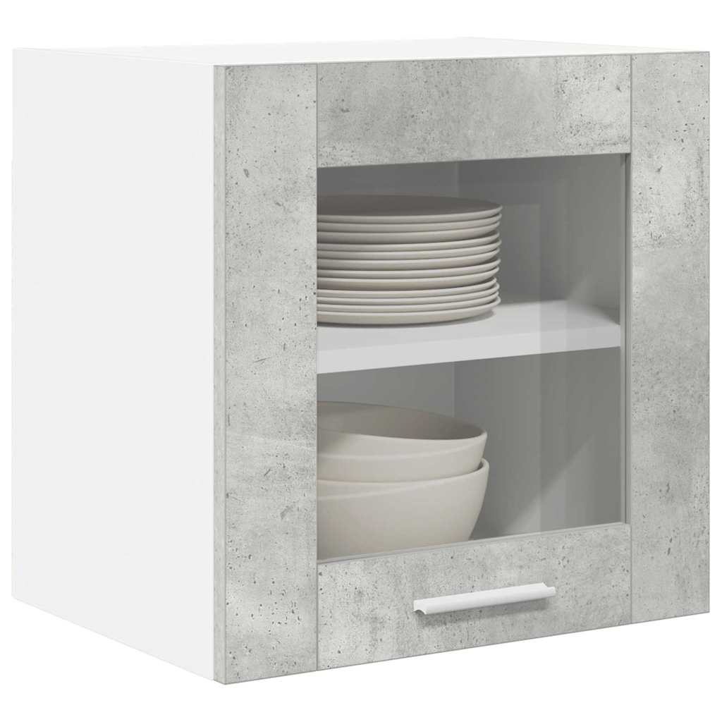 vidaXL Hanging Cabinet 2 pcs Concrete Grey Engineered Wood 3