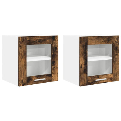 vidaXL Hanging Cabinet 2 pcs Smoked Oak Engineered Wood 2