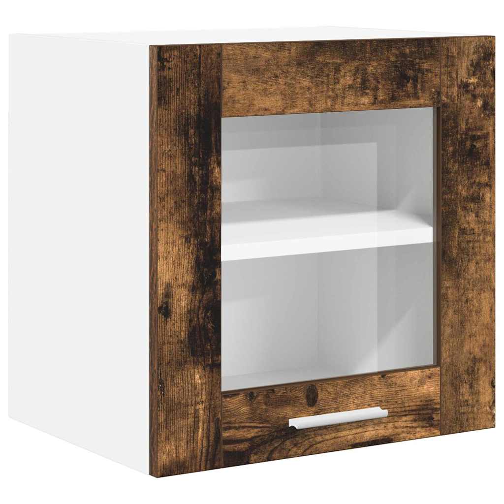 vidaXL Hanging Cabinet 2 pcs Smoked Oak Engineered Wood 5