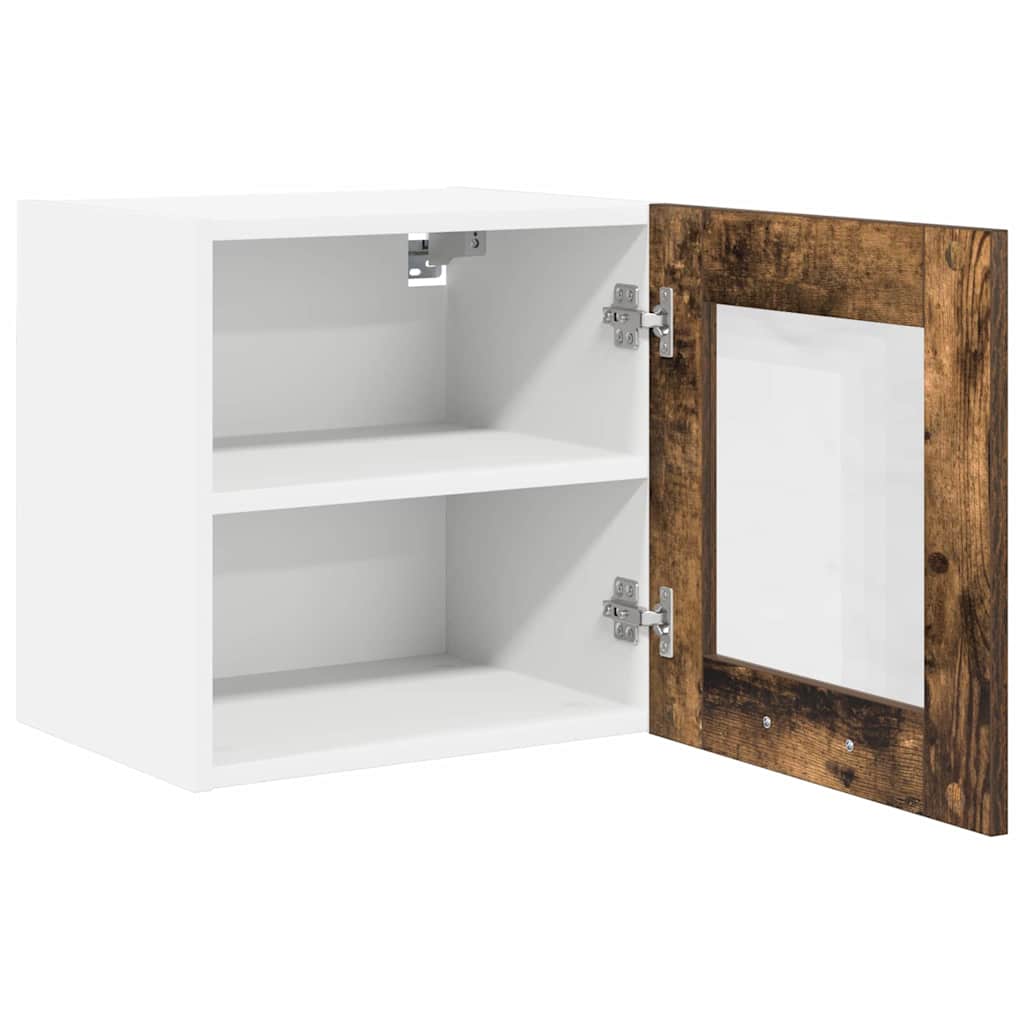 vidaXL Hanging Cabinet 2 pcs Smoked Oak Engineered Wood 6