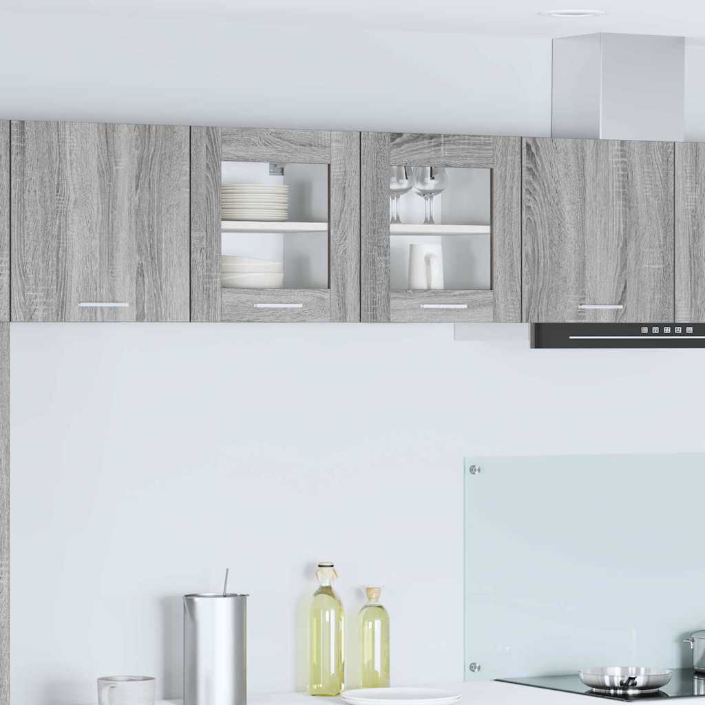vidaXL Hanging Cabinet 2 pcs Grey Sonoma Engineered Wood 1