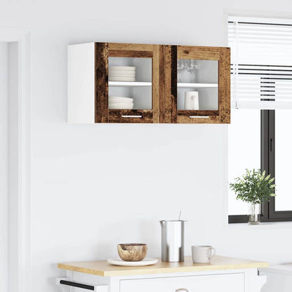 vidaXL Hanging Cabinet 2 pcs Old Wood Engineered Wood 4