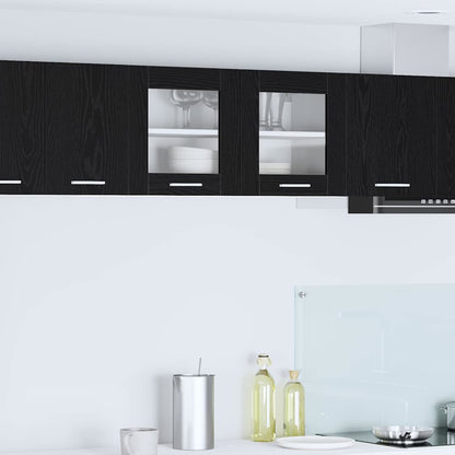 vidaXL Hanging Cabinet Black Oak and White 80 x 31 x 40 cm 1