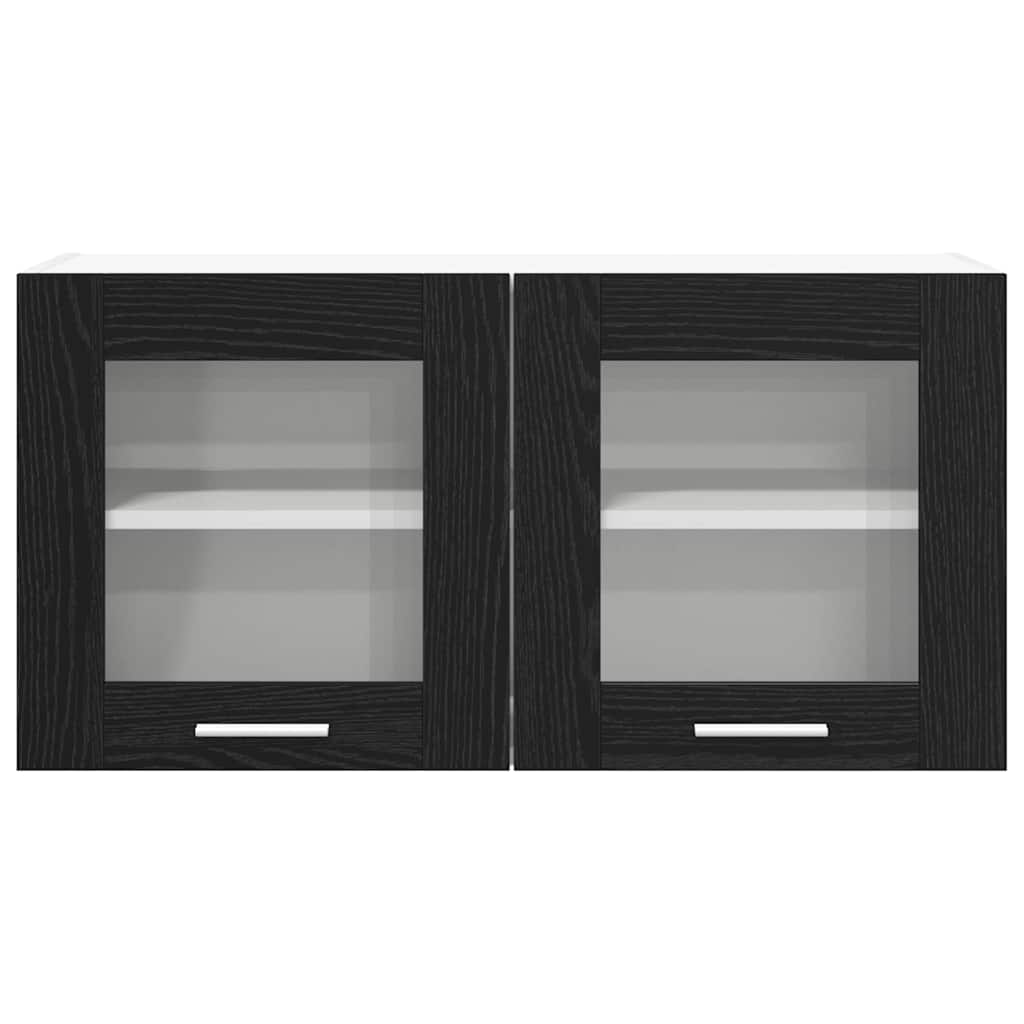 vidaXL Hanging Cabinet Black Oak and White 80 x 31 x 40 cm 6