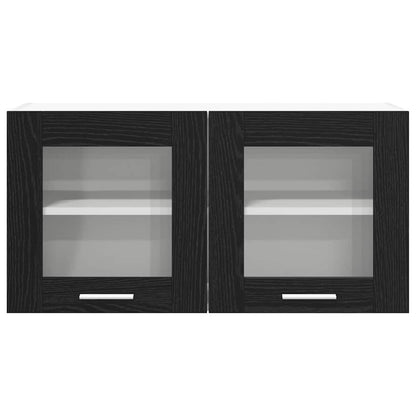 vidaXL Hanging Cabinet Black Oak and White 80 x 31 x 40 cm 6