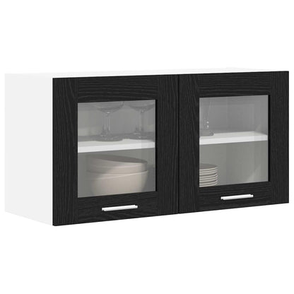 vidaXL Hanging Cabinet Black Oak and White 80 x 31 x 40 cm 3