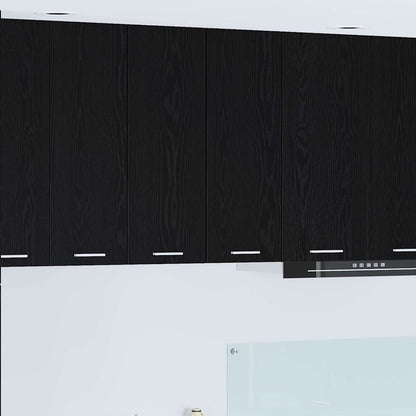 vidaXL Hanging Cabinet 2 pcs Black Oak and White Engineered Wood 1