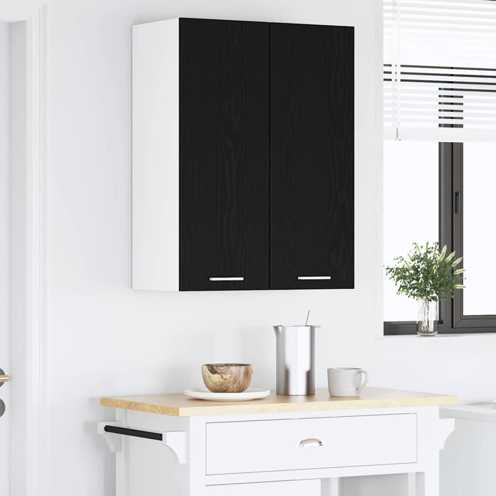 vidaXL Hanging Cabinet 2 pcs Black Oak and White Engineered Wood 4