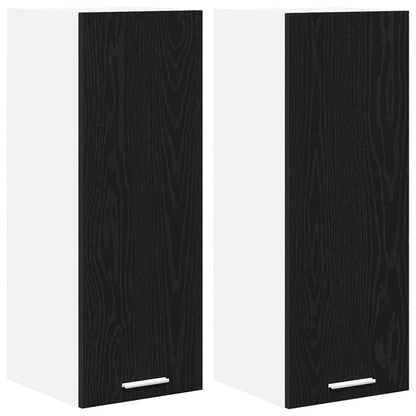 vidaXL Hanging Cabinet 2 pcs Black Oak and White Engineered Wood 2