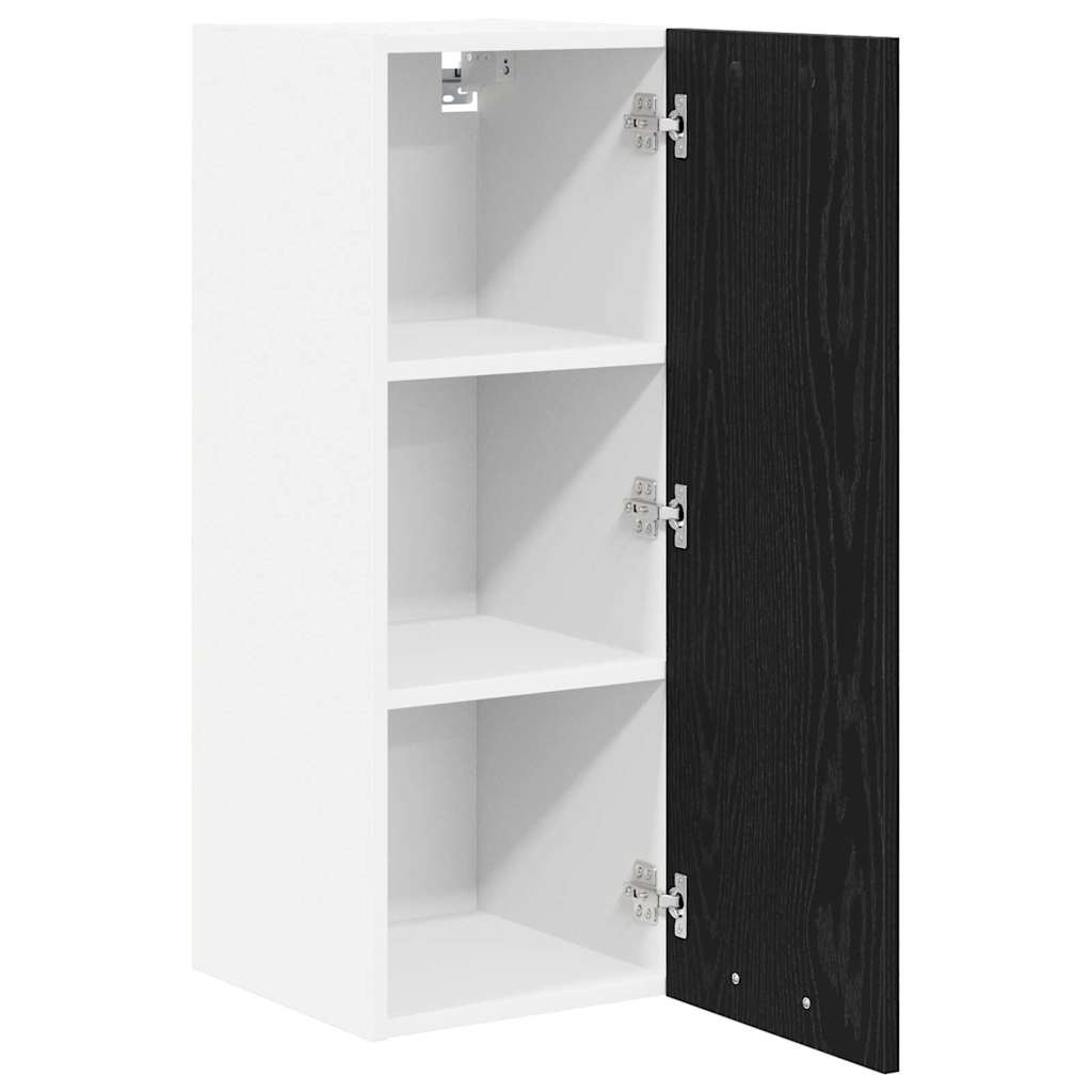 vidaXL Hanging Cabinet 2 pcs Black Oak and White Engineered Wood 5