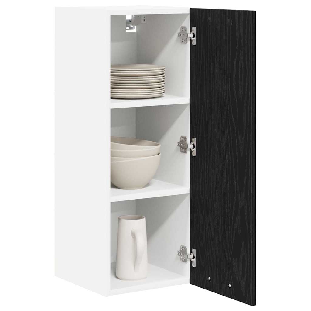 vidaXL Hanging Cabinet 2 pcs Black Oak and White Engineered Wood 3
