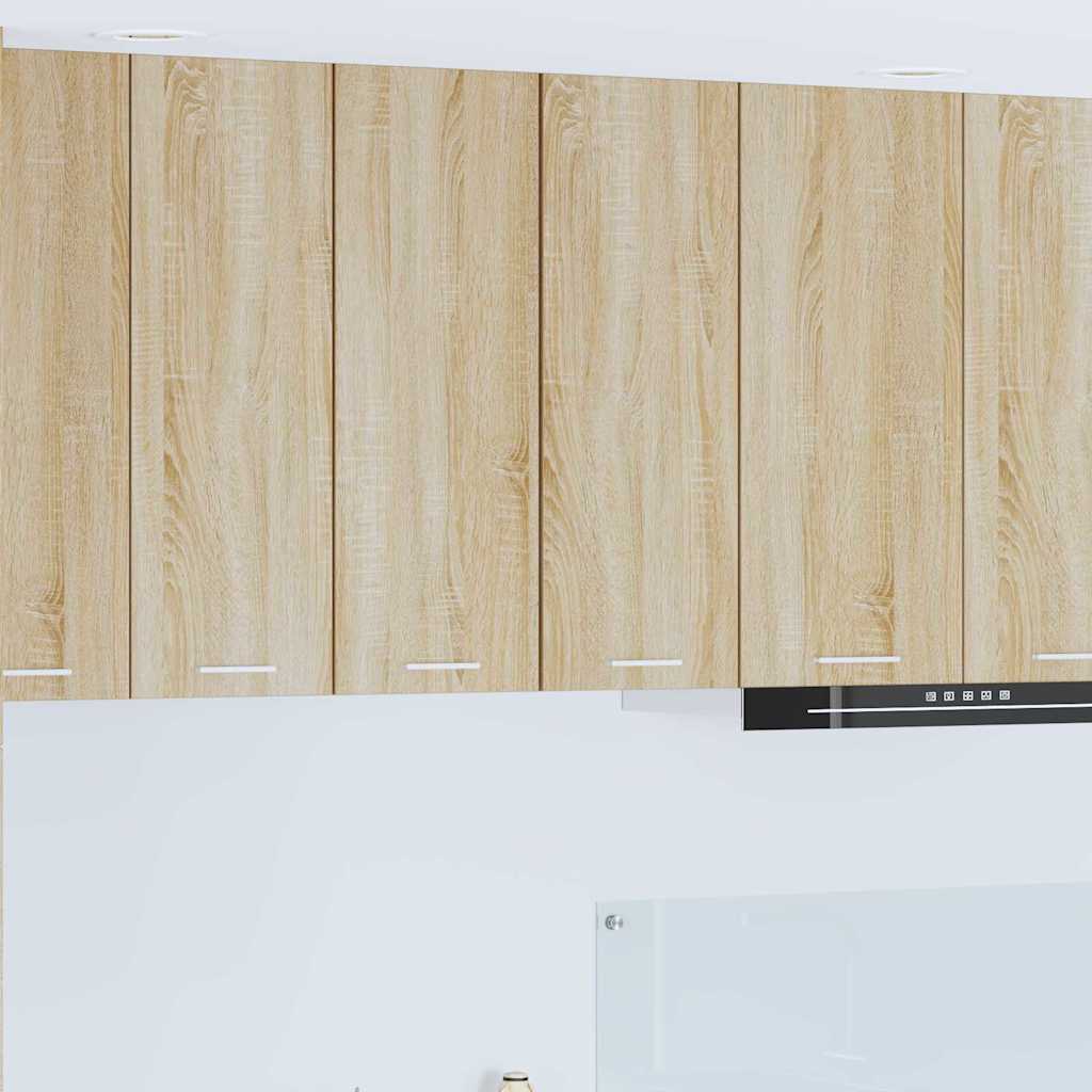 vidaXL Hanging Cabinet 2 pcs Sonoma Oak and White Engineered Wood 1
