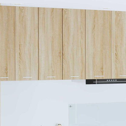 vidaXL Hanging Cabinet 2 pcs Sonoma Oak and White Engineered Wood 1