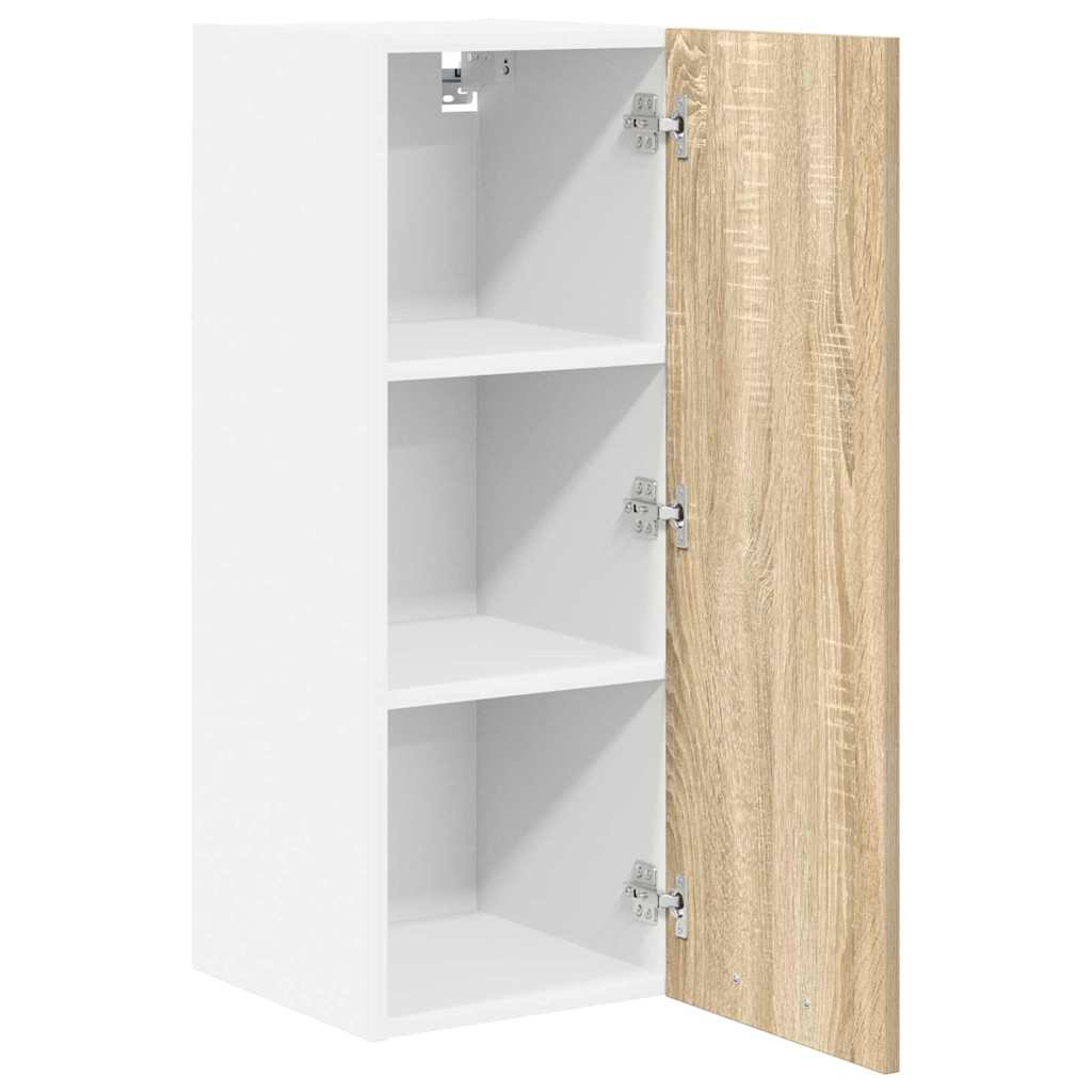 vidaXL Hanging Cabinet 2 pcs Sonoma Oak and White Engineered Wood 5