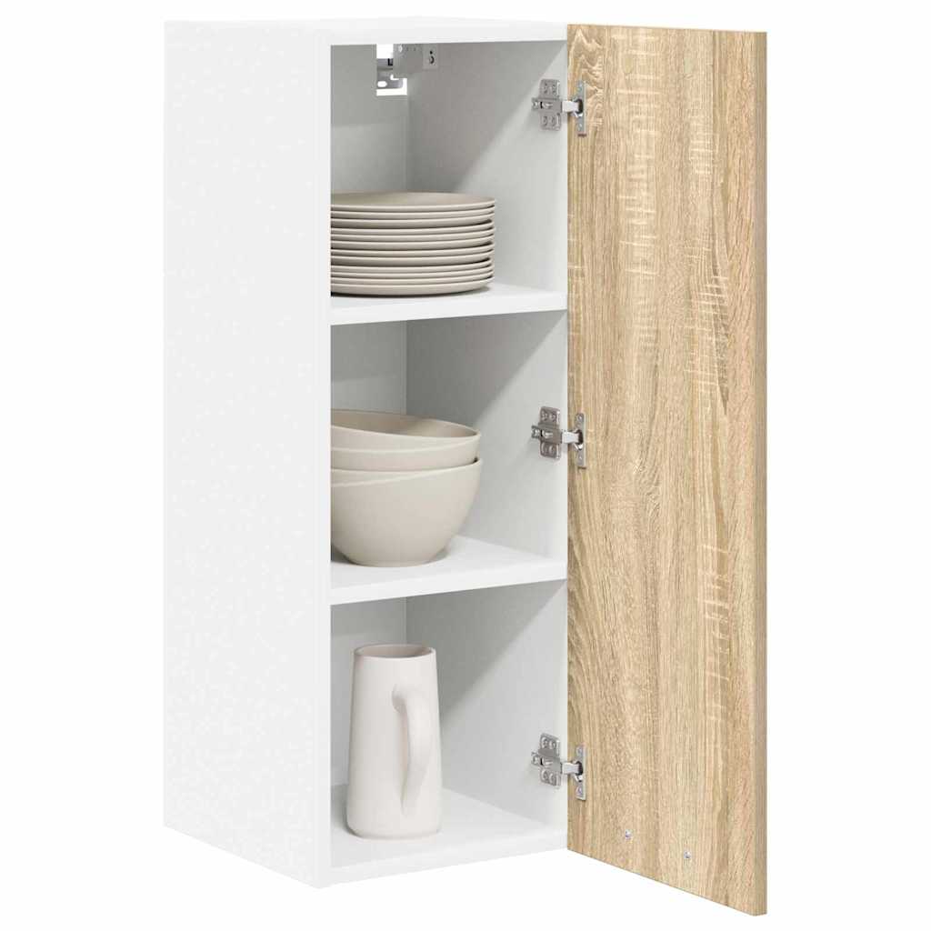 vidaXL Hanging Cabinet 2 pcs Sonoma Oak and White Engineered Wood 3