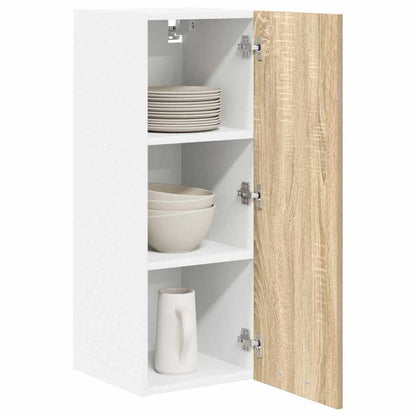 vidaXL Hanging Cabinet 2 pcs Sonoma Oak and White Engineered Wood 3