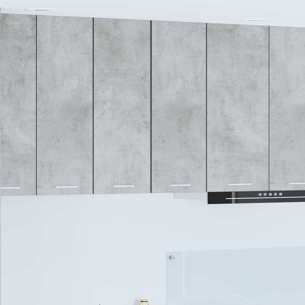 vidaXL Hanging Cabinet 2 pcs Concrete Grey and White Engineered Wood 1