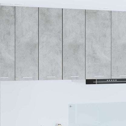 vidaXL Hanging Cabinet 2 pcs Concrete Grey and White Engineered Wood 1