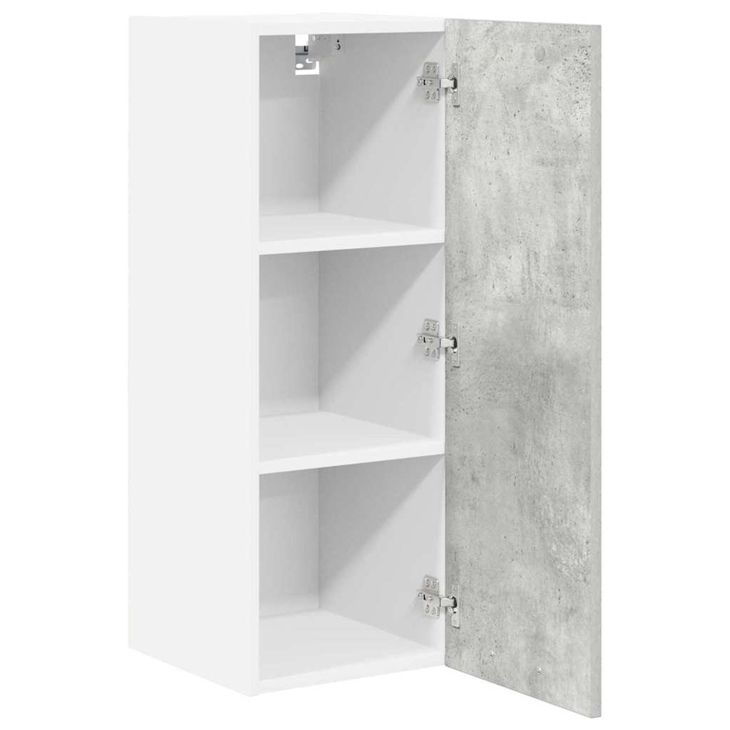 vidaXL Hanging Cabinet 2 pcs Concrete Grey and White Engineered Wood 5