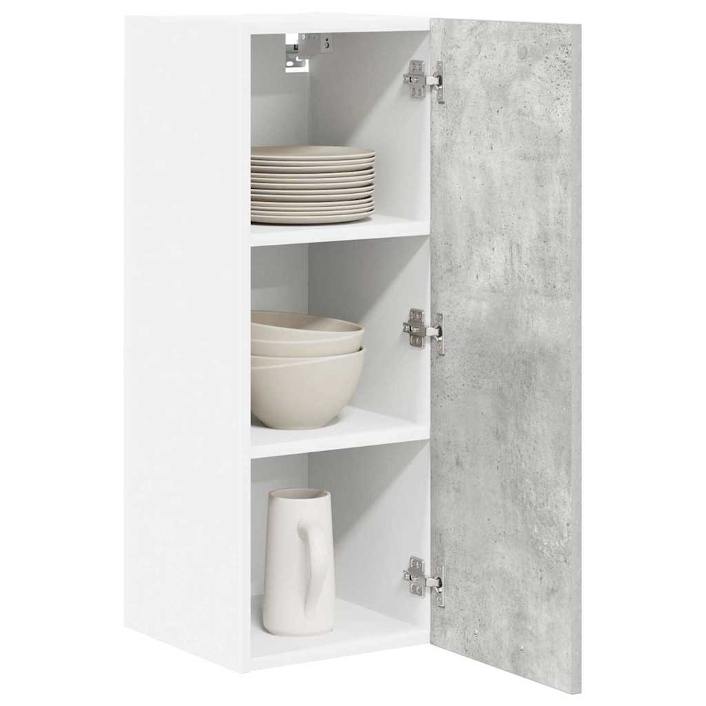 vidaXL Hanging Cabinet 2 pcs Concrete Grey and White Engineered Wood 3