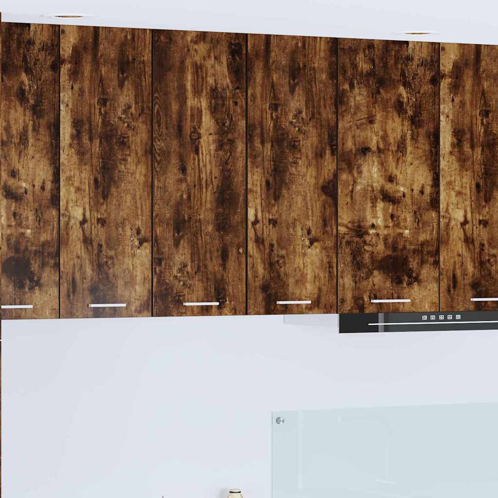 vidaXL Hanging Cabinet 2 pcs Smoked Oak and White Engineered Wood 1