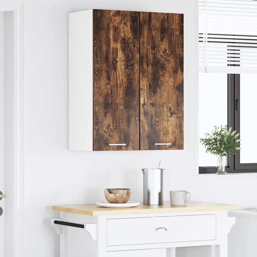 vidaXL Hanging Cabinet 2 pcs Smoked Oak and White Engineered Wood 4