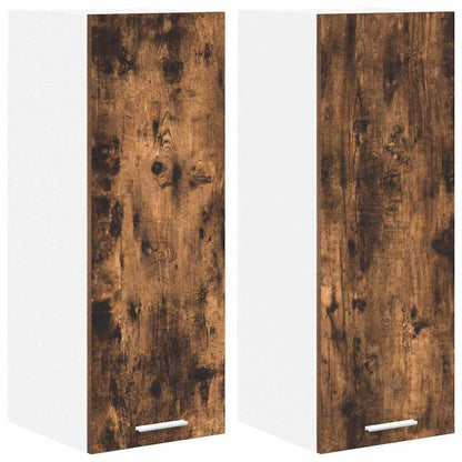 vidaXL Hanging Cabinet 2 pcs Smoked Oak and White Engineered Wood 2