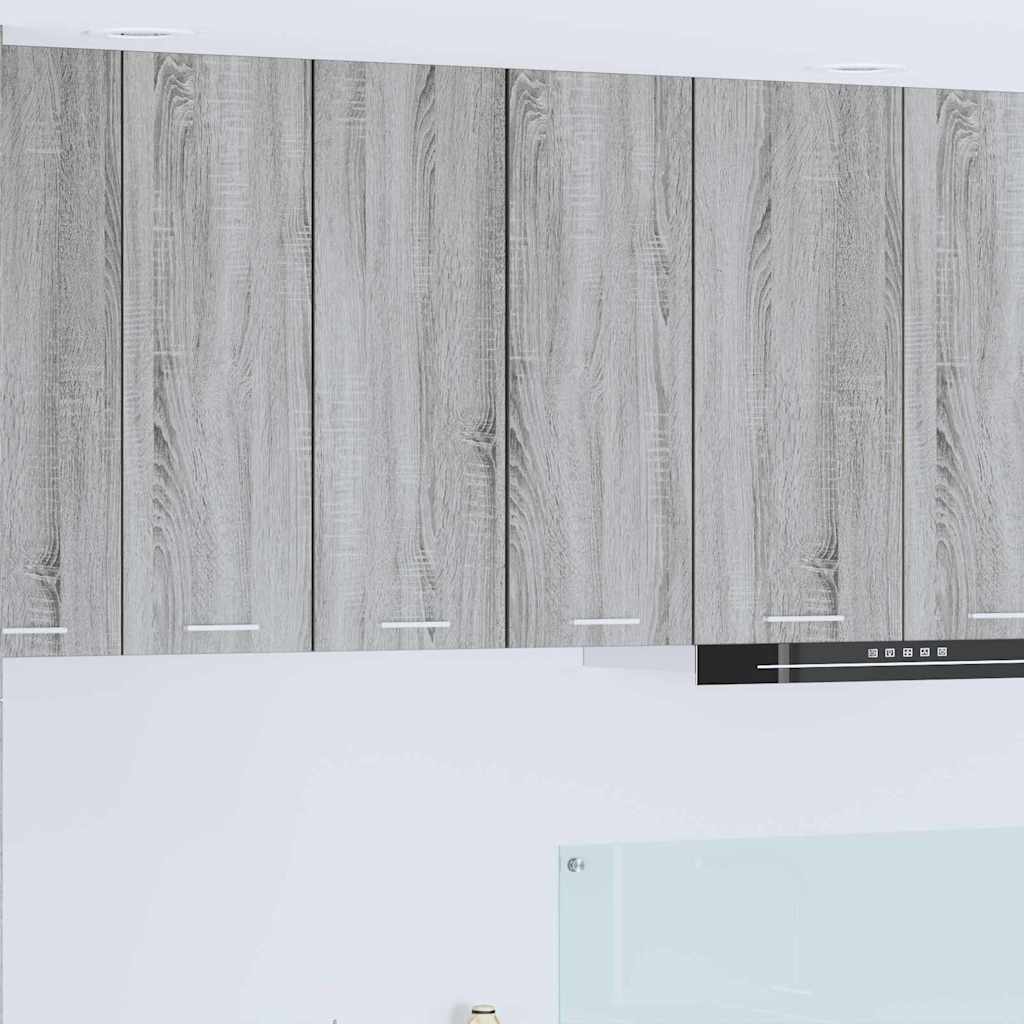 vidaXL Hanging Cabinet 2 pcs Grey Sonoma and White Engineered Wood 1