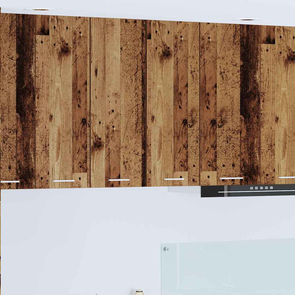 vidaXL Hanging Cabinet 2 pcs Old Wood and White Engineered Wood 1