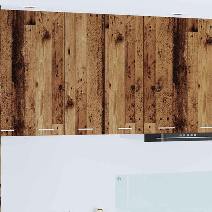 vidaXL Hanging Cabinet 2 pcs Old Wood and White Engineered Wood 1