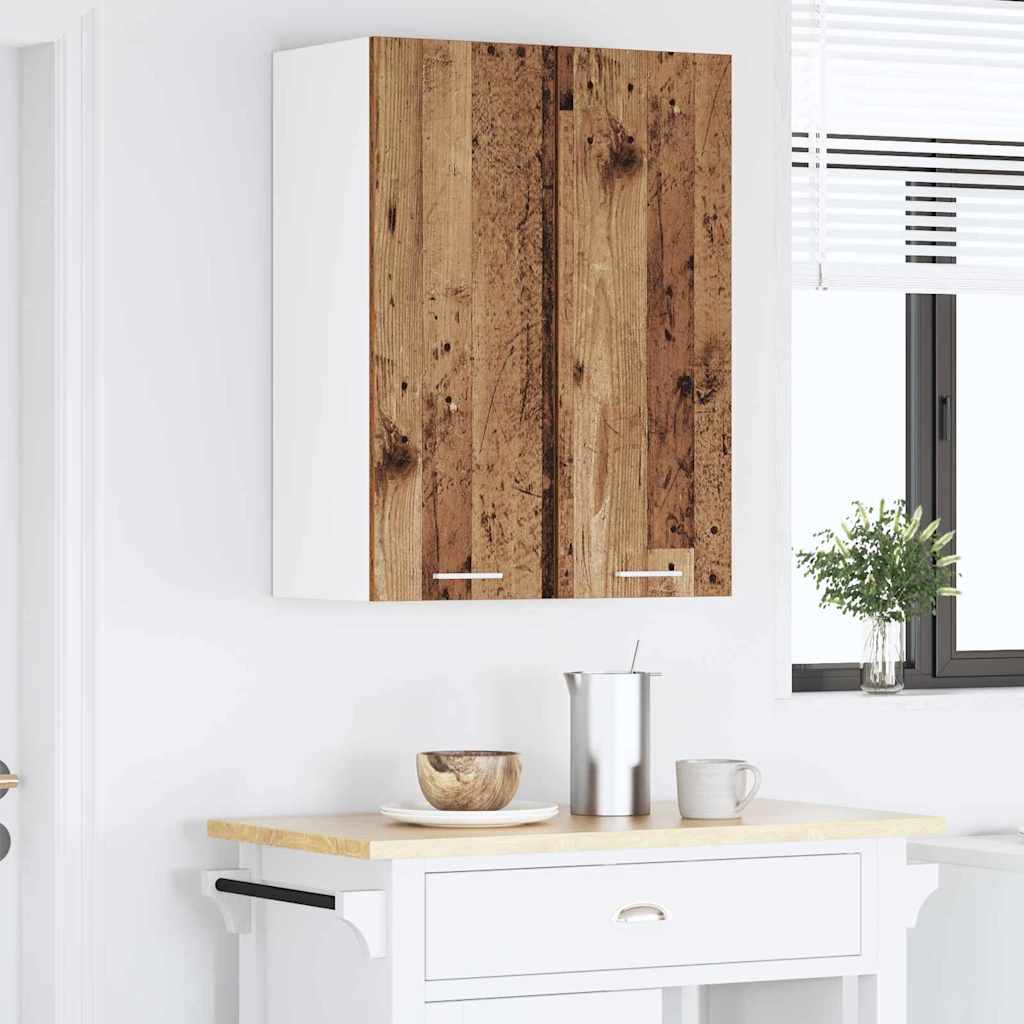 vidaXL Hanging Cabinet 2 pcs Old Wood and White Engineered Wood 4