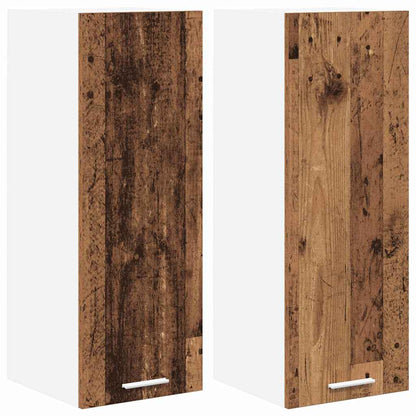 vidaXL Hanging Cabinet 2 pcs Old Wood and White Engineered Wood 2