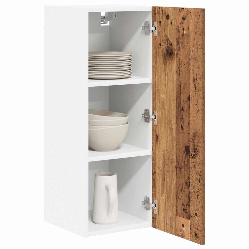 vidaXL Hanging Cabinet 2 pcs Old Wood and White Engineered Wood 3